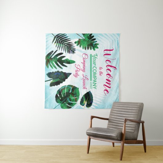 Tropische lekkage uit groene, aquamarine wandkleed (In Situ (horizontaal))