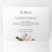 Tropische lekkages die RSVP QR Code binden - Foto Drieluik Uitnodiging (Binnenzijde eerst)