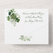 Tropische lekkernij-strand bruiloft all in one uitnodiging (Achterkant)