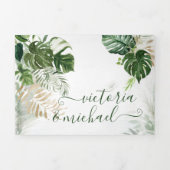 Tropische lekkernij-strand bruiloft drieluik uitnodiging (Cover)