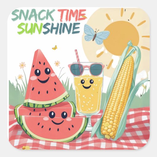 Tropische lekkernijen – Zomer Snack Sticker Set (Voorkant)