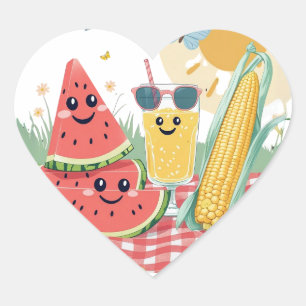 Tropische lekkernijen – Zomer Snack Sticker Set