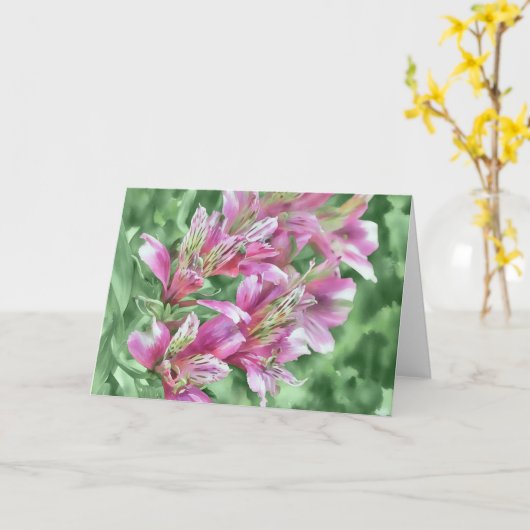 Tropische Lelie Bloemen Floral Art Note Kaart (Gele Bloem)