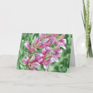 Tropische Lelie Bloemen Floral Art Note Kaart