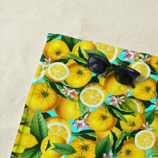 TROPISCHE LEMONS BEACH TOWEL STRANDLAKEN (In situ)
