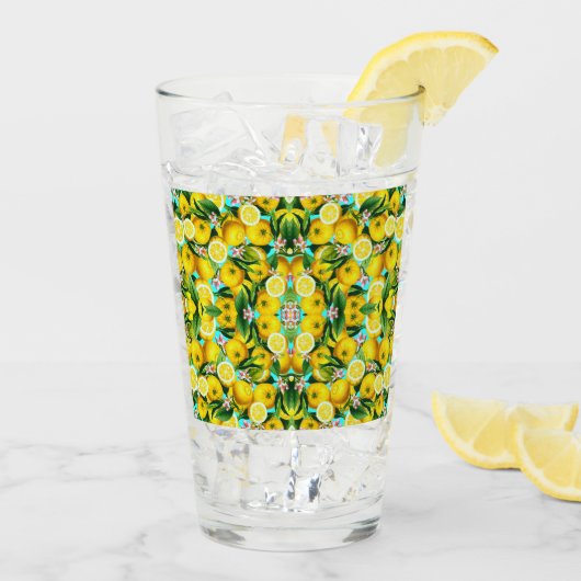TROPISCHE LEMONS GLASTUMBLER GLAS (Achterkant ijs)