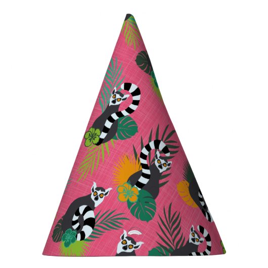 Tropische lemuren - Roze Feesthoedjes (Rechts)