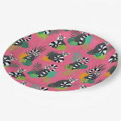 Tropische lemuren - Roze Papieren Bordje (Gekanteld)