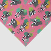 Tropische lemuren - Roze Tissuepapier (Detail)