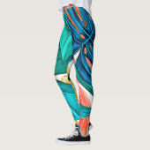 Tropische lente- en zomerbladeren leggings (Links)