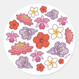 Tropische lente ronde sticker