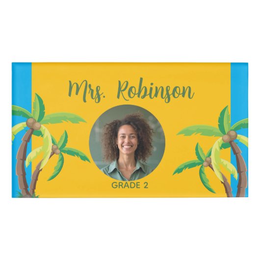 Tropische leraar ID naam school Naambadge (Voorkant)