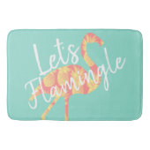 Tropische Let's Flamingle Flamingo & Pineapples Badmat (Voorkant)