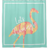 Tropische Let's Flamingle Flamingo & Pineapples Douchegordijn (Voorkant)