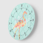 Tropische Let's Flamingle Flamingo & Pineapples Grote Klok (Hoek)