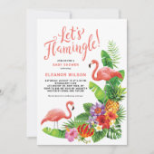 Tropische Let's Flamingle Summer Baby shower Kaart (Voorkant)