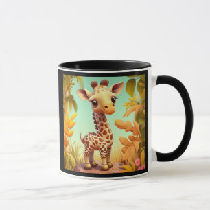 Tropische Leuke Baby Giraffe Cartoon Mok