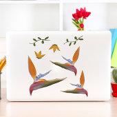 Tropische levendige handgetekende paradijsvogel sticker