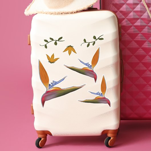 Tropische levendige handgetekende paradijsvogel sticker