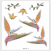 Tropische levendige handgetekende paradijsvogel sticker (Vel)