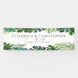 Tropische leves Island Wedding Spandoek