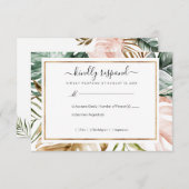 Tropische leves Wedding RSVP (Voorkant / Achterkant)