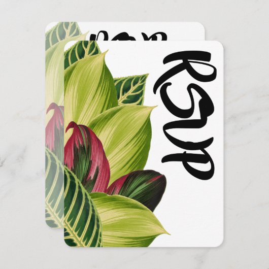 Tropische leves Wedding RSVP (Voorkant / Achterkant)