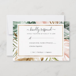 Tropische leves Wedding RSVP Kaartje