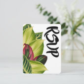 Tropische leves Wedding RSVP Kaartje (Staand voorkant)