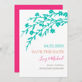 Tropische liefde Bespaar de Datum Kaart (Voorkant / Achterkant)