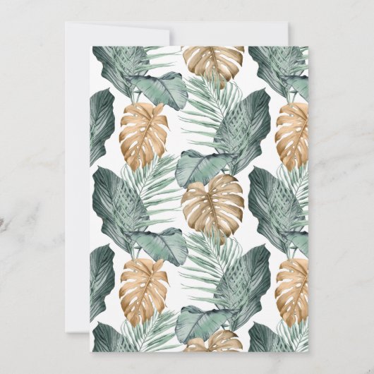 Tropische liefde en het strand bruiloft sparen de  save the date (Achterkant)