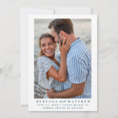 Tropische liefde en het strand foto bruiloft save the date (Achterkant)
