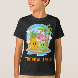 Tropische liefde grappig tropisch eiland gelukkig t-shirt