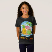 Tropische liefde grappig tropisch eiland gelukkig  t-shirt (Voorkant volledig)