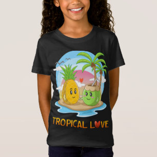 Tropische liefde grappig tropisch eiland gelukkig t-shirt
