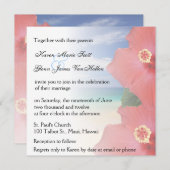 Tropische liefde Hibiscus Beach Weddenschap Kaart (Voorkant / Achterkant)