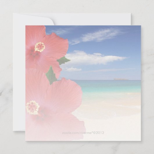 Tropische liefde Hibiscus Beach Weddenschap Kaart (Achterkant)