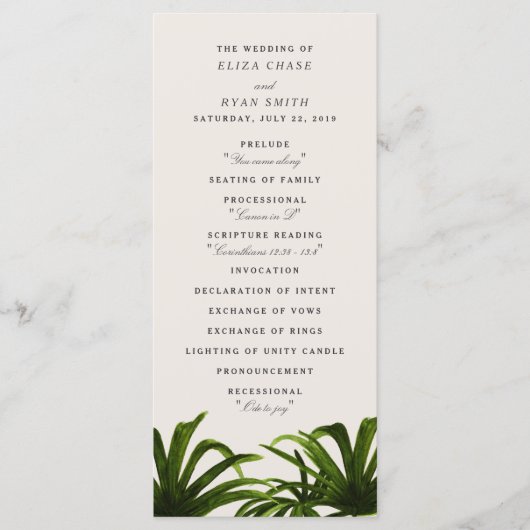 Tropische liefde / Programma Programmakaart (Voorkant)