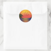tropische liefde ronde sticker (Tas)