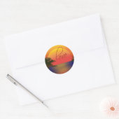 tropische liefde ronde sticker (Envelop)