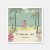 Tropische liefde verhaal zomer bruiloft servet (Voorkant)