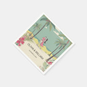 Tropische liefde verhaal zomer bruiloft servet (Hoek)