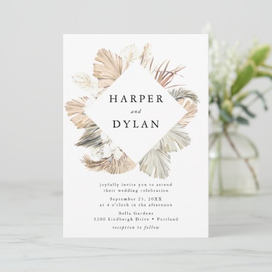 Tropische liefde Waterverf bloemenbruiloft Kaart (Staand voorkant)