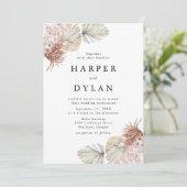 Tropische liefde Waterverf bloemenbruiloft Kaart (Staand voorkant)