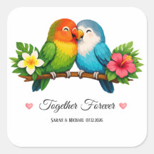 Tropische Liefdesvogels Trouwen Samen Voor Altijd 