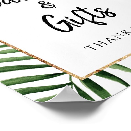 Tropische Lijst Kaarten met bladeren en touwtjes Poster (Hoek)