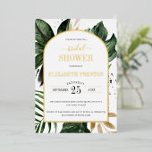 Tropische Lijst met bladzijden Folie Uitnodiging (Staand Voorkant)