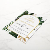 Tropische Lijst met bladzijden Folie Uitnodiging (Gedraaid)