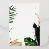 Tropische Lijst met bladzijden Folie Uitnodiging (Achterkant)