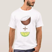 Tropische Limoen + kokospruitvrucht Citrus T-shirt (Voorkant)
